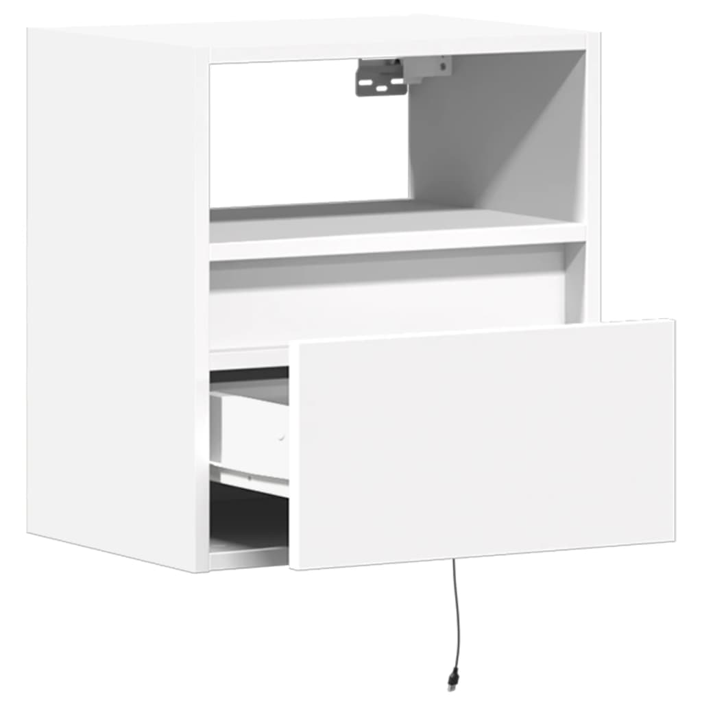 vidaXL TV-Wandschrank mit LED-Beleuchtung Weiß 41x31x45 cm