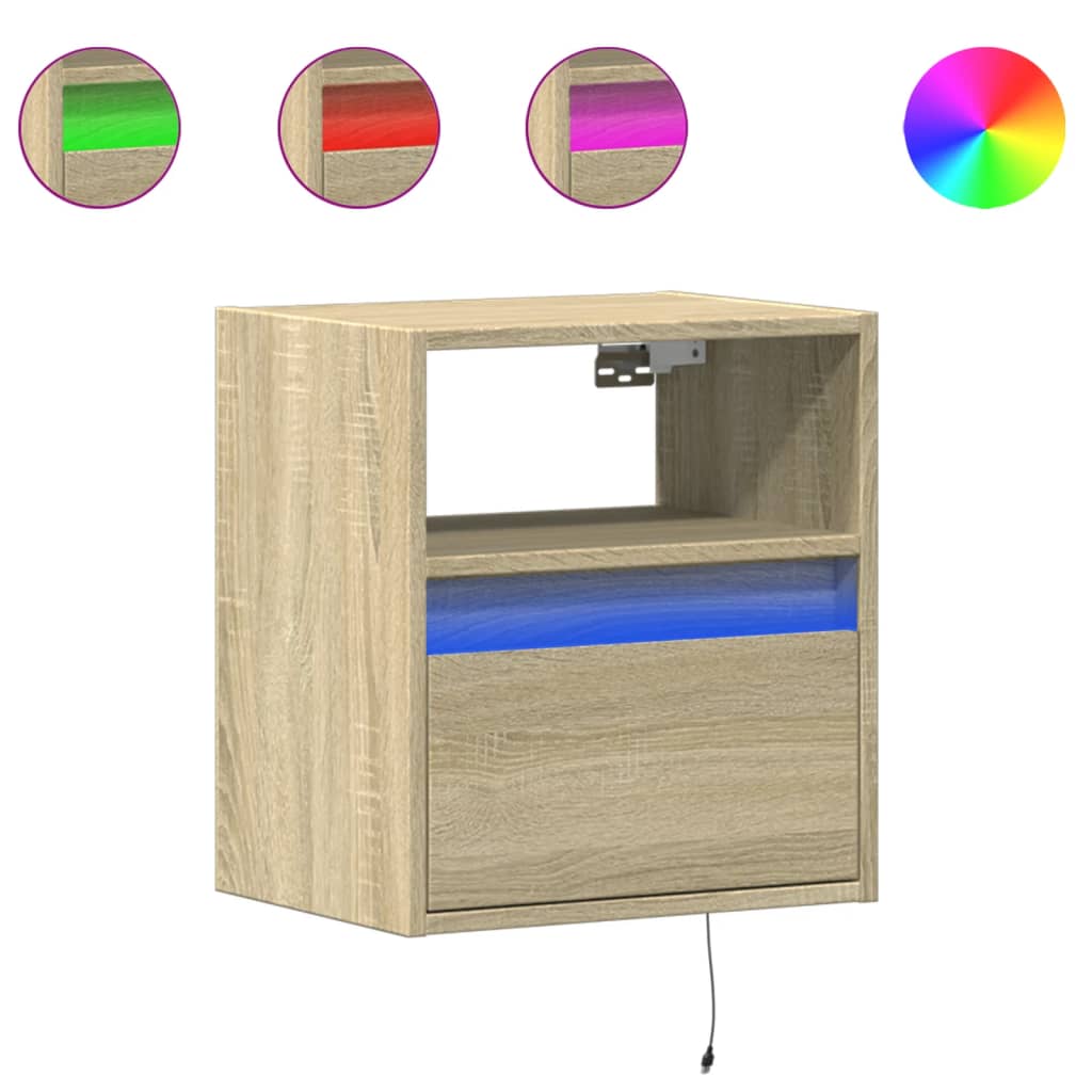 vidaXL TV-Wandschrank mit LED-Beleuchtung Sonoma 41x31x45 cm