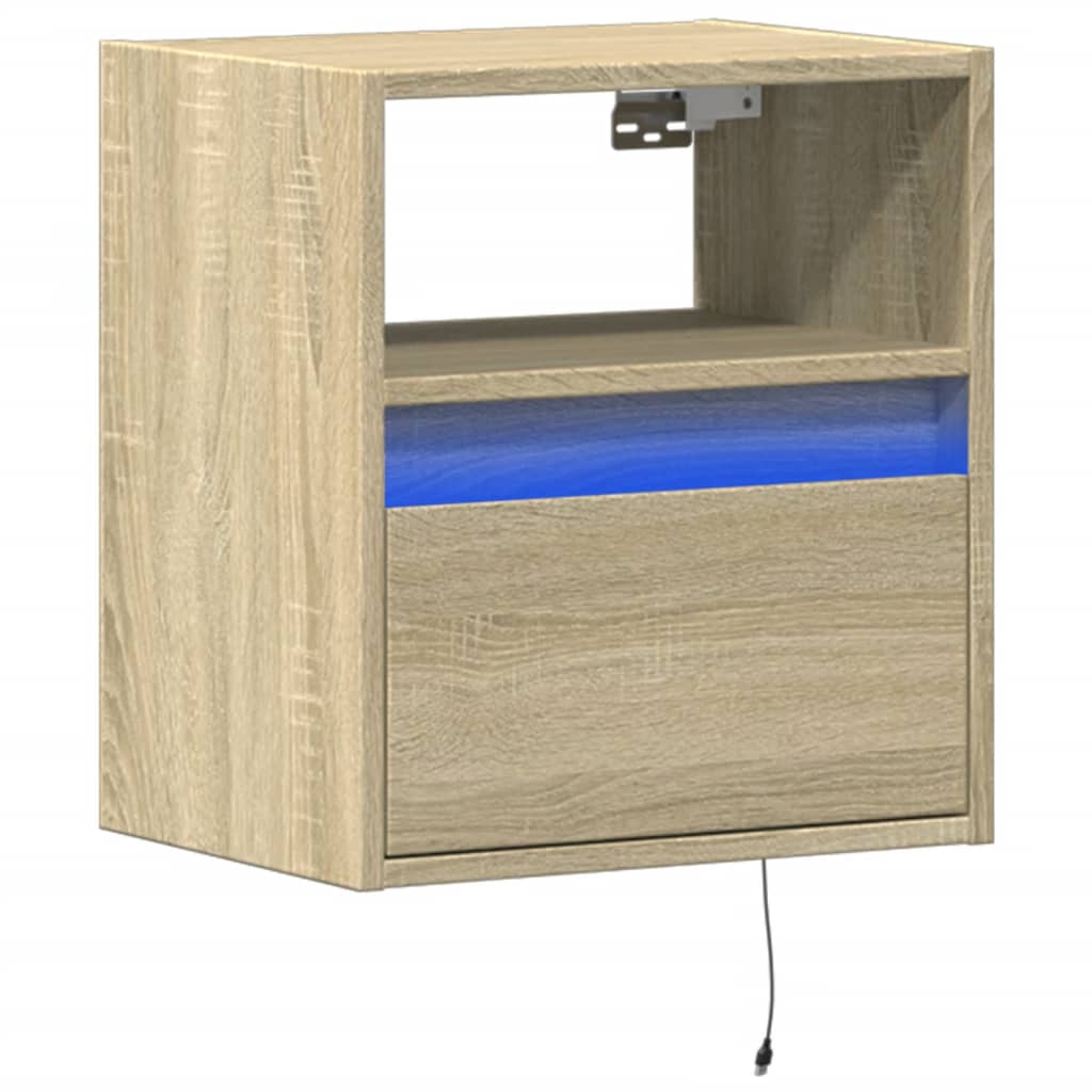 vidaXL TV-Wandschrank mit LED-Beleuchtung Sonoma 41x31x45 cm