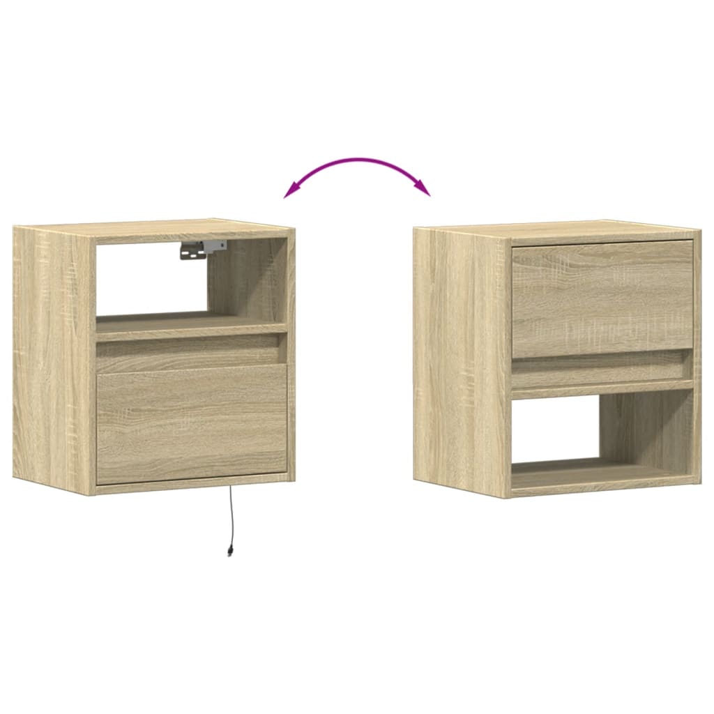 vidaXL TV-Wandschrank mit LED-Beleuchtung Sonoma 41x31x45 cm