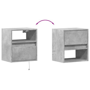 TV-Wandschrank mit LED-Beleuchtung Betongrau 41x31x45 cm Stilecasa