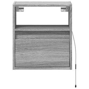 vidaXL TV-Wandschränke LED-Beleuchtung 2 Stk. Grau Sonoma 41x31x45 cm