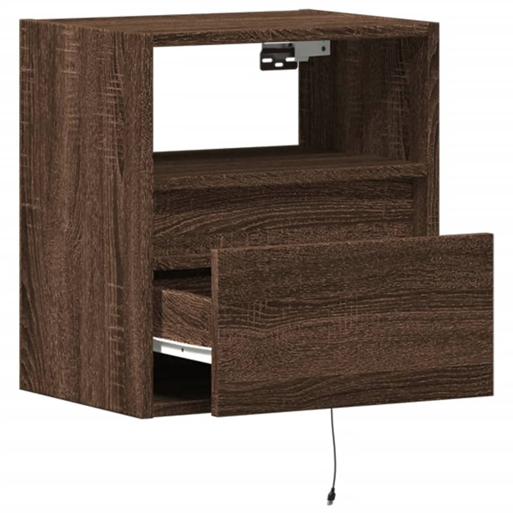 vidaXL TV-Wandschrank mit LED-Beleuchtung Eichen-Optik 41x31x45 cm