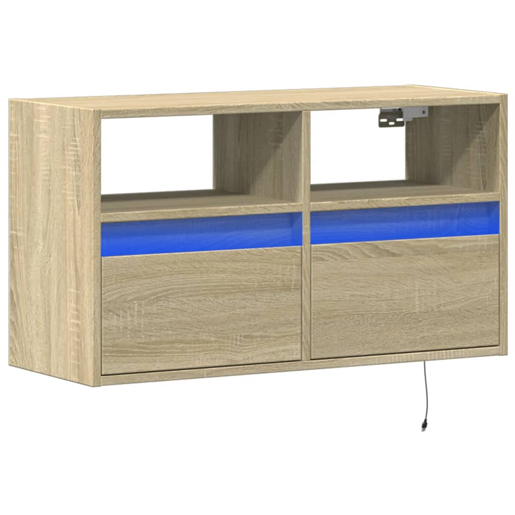 vidaXL TV-Wandschrank mit LED-Beleuchtung Sonoma-Eiche 80x31x45 cm