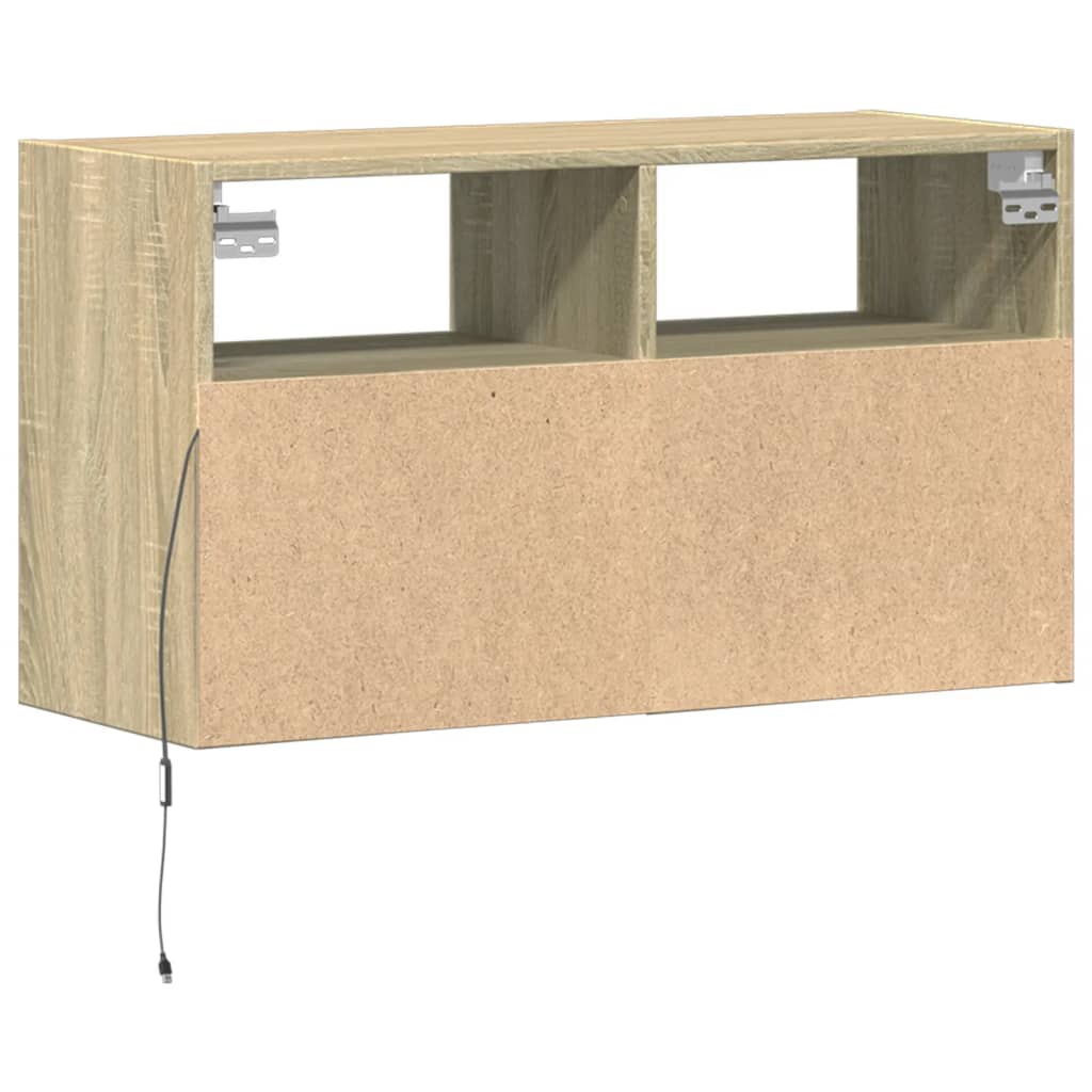 vidaXL TV-Wandschrank mit LED-Beleuchtung Sonoma-Eiche 80x31x45 cm