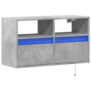 vidaXL TV-Wandschrank mit LED-Beleuchtung Betongrau 80x31x45 cm