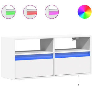 vidaXL TV-Wandschrank mit LED-Beleuchtung Weiß 100x31x45 cm