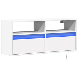 vidaXL TV-Wandschrank mit LED-Beleuchtung Weiß 100x31x45 cm