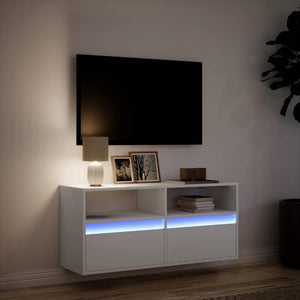 vidaXL TV-Wandschrank mit LED-Beleuchtung Weiß 100x31x45 cm