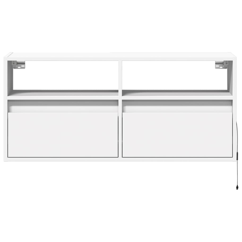 vidaXL TV-Wandschrank mit LED-Beleuchtung Weiß 100x31x45 cm