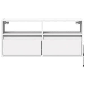 vidaXL TV-Wandschrank mit LED-Beleuchtung Weiß 100x31x45 cm