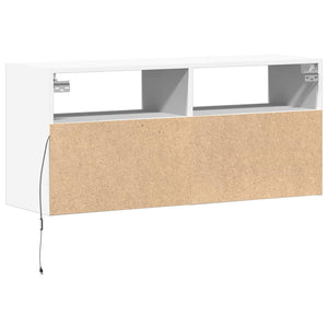 vidaXL TV-Wandschrank mit LED-Beleuchtung Weiß 100x31x45 cm