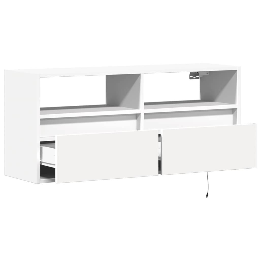 vidaXL TV-Wandschrank mit LED-Beleuchtung Weiß 100x31x45 cm