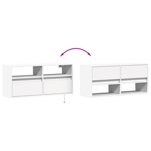 vidaXL TV-Wandschrank mit LED-Beleuchtung Weiß 100x31x45 cm