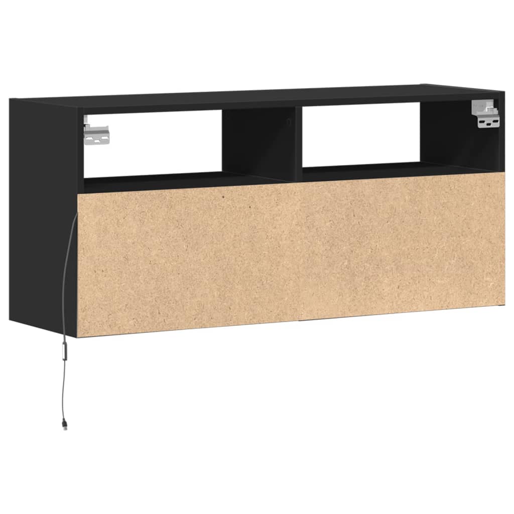 vidaXL TV-Wandschrank mit LED-Beleuchtung Schwarz 100x31x45 cm