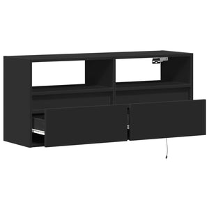 vidaXL TV-Wandschrank mit LED-Beleuchtung Schwarz 100x31x45 cm