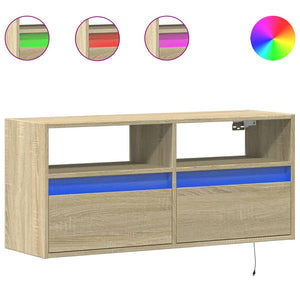 vidaXL TV-Wandschrank mit LED-Beleuchtung Sonoma-Eiche 100x31x45 cm