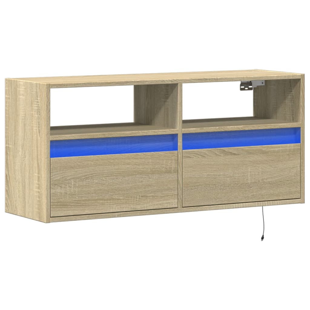 vidaXL TV-Wandschrank mit LED-Beleuchtung Sonoma-Eiche 100x31x45 cm