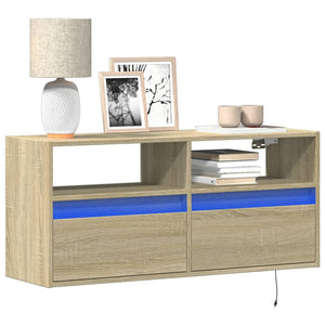 vidaXL TV-Wandschrank mit LED-Beleuchtung Sonoma-Eiche 100x31x45 cm