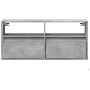 vidaXL TV-Wandschrank mit LED-Beleuchtung Betongrau 100x31x45 cm