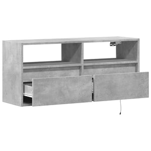 vidaXL TV-Wandschrank mit LED-Beleuchtung Betongrau 100x31x45 cm