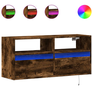 vidaXL TV-Wandschrank mit LED-Beleuchtung Räuchereiche 100x31x45 cm