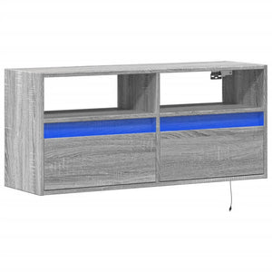 vidaXL TV-Wandschrank mit LED-Beleuchtung Grau Sonoma 100x31x45 cm