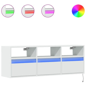 vidaXL TV-Wandschrank mit LED-Beleuchtung Weiß 130x31x45 cm