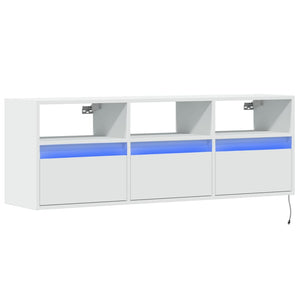 vidaXL TV-Wandschrank mit LED-Beleuchtung Weiß 130x31x45 cm