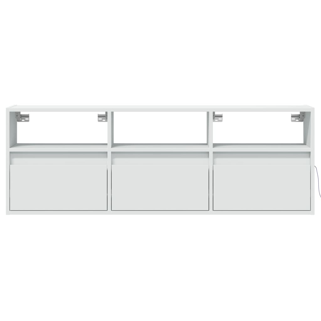 vidaXL TV-Wandschrank mit LED-Beleuchtung Weiß 130x31x45 cm