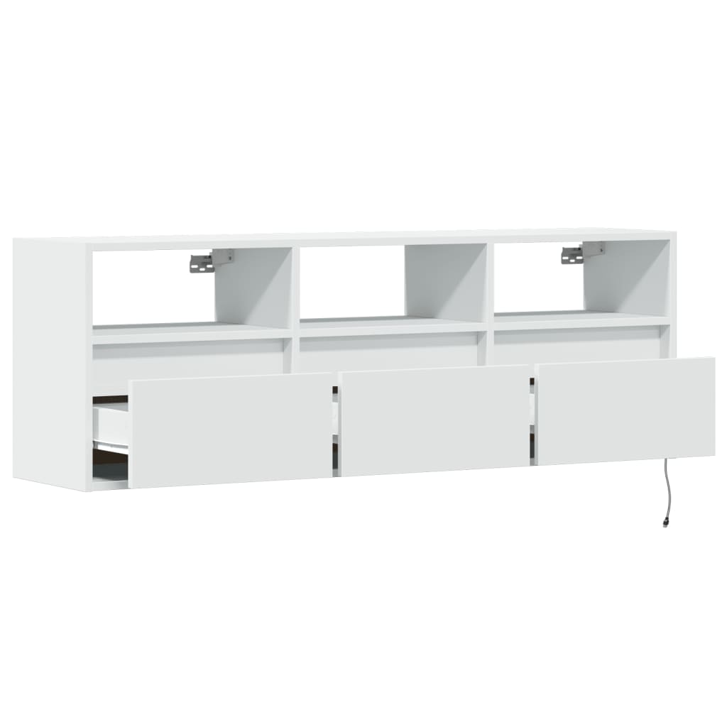 vidaXL TV-Wandschrank mit LED-Beleuchtung Weiß 130x31x45 cm