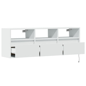 vidaXL TV-Wandschrank mit LED-Beleuchtung Weiß 130x31x45 cm