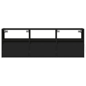 vidaXL TV-Wandschrank mit LED-Beleuchtung Schwarz 130x31x45 cm