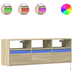 vidaXL TV-Wandschrank mit LED-Beleuchtung Sonoma-Eiche 130x31x45 cm