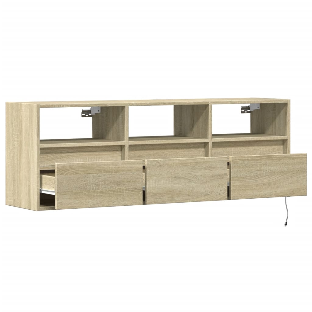 vidaXL TV-Wandschrank mit LED-Beleuchtung Sonoma-Eiche 130x31x45 cm