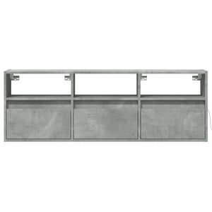 vidaXL TV-Wandschrank mit LED-Beleuchtung Betongrau 130x31x45 cm