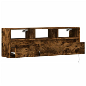 vidaXL TV-Wandschrank mit LED-Beleuchtung Räuchereiche 130x31x45 cm