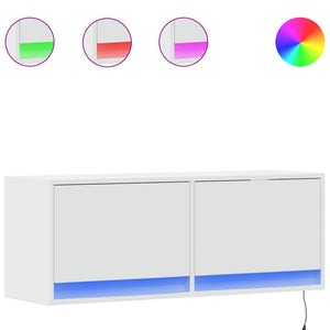 vidaXL TV-Wandschrank mit LED-Beleuchtung Weiß 100x31x35 cm