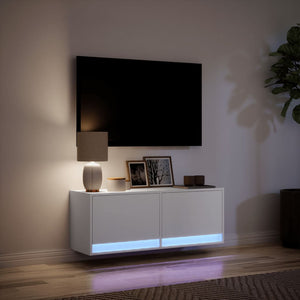 vidaXL TV-Wandschrank mit LED-Beleuchtung Weiß 100x31x35 cm