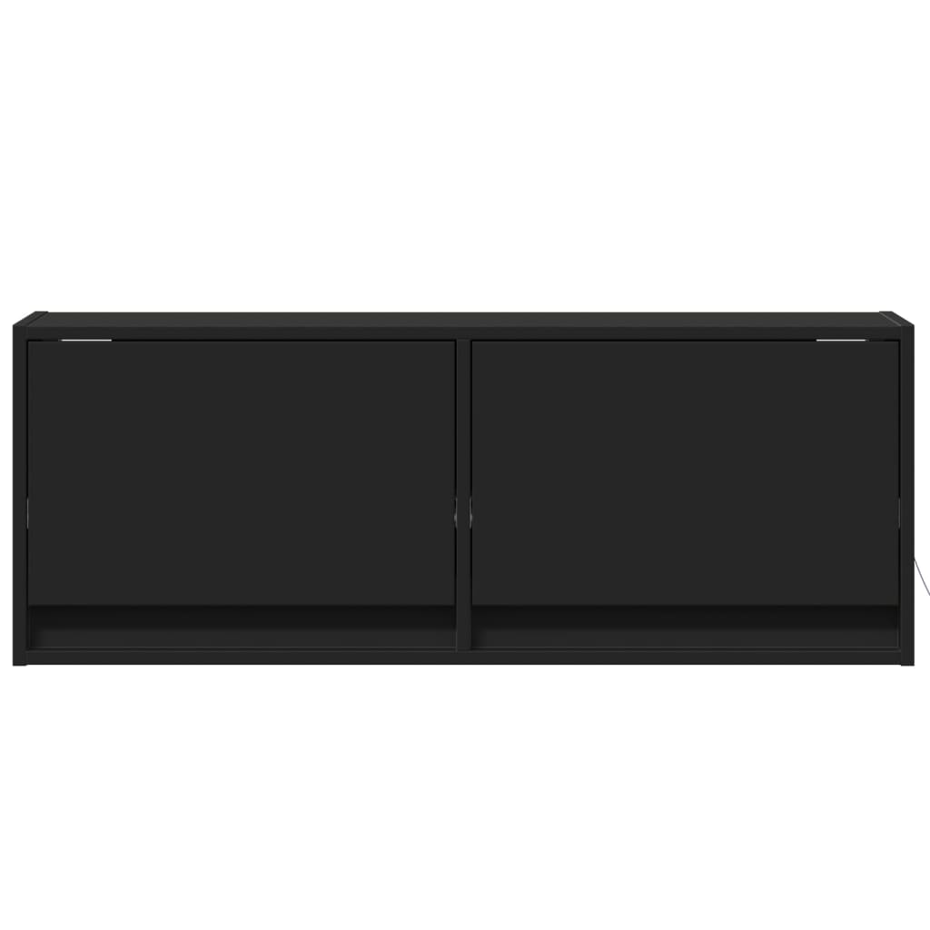 vidaXL TV-Wandschrank mit LED-Beleuchtung Schwarz 100x31x35 cm