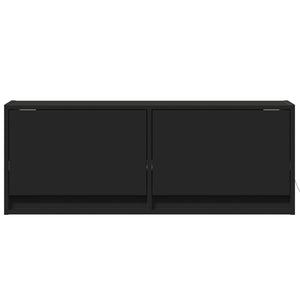 vidaXL TV-Wandschrank mit LED-Beleuchtung Schwarz 100x31x35 cm