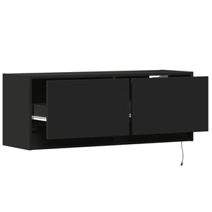 vidaXL TV-Wandschrank mit LED-Beleuchtung Schwarz 100x31x35 cm