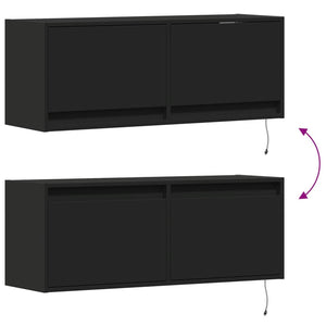 vidaXL TV-Wandschrank mit LED-Beleuchtung Schwarz 100x31x35 cm