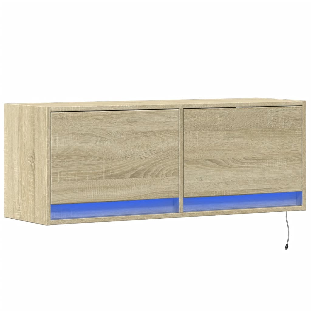 vidaXL TV-Wandschrank mit LED-Beleuchtung Sonoma-Eiche 100x31x35 cm