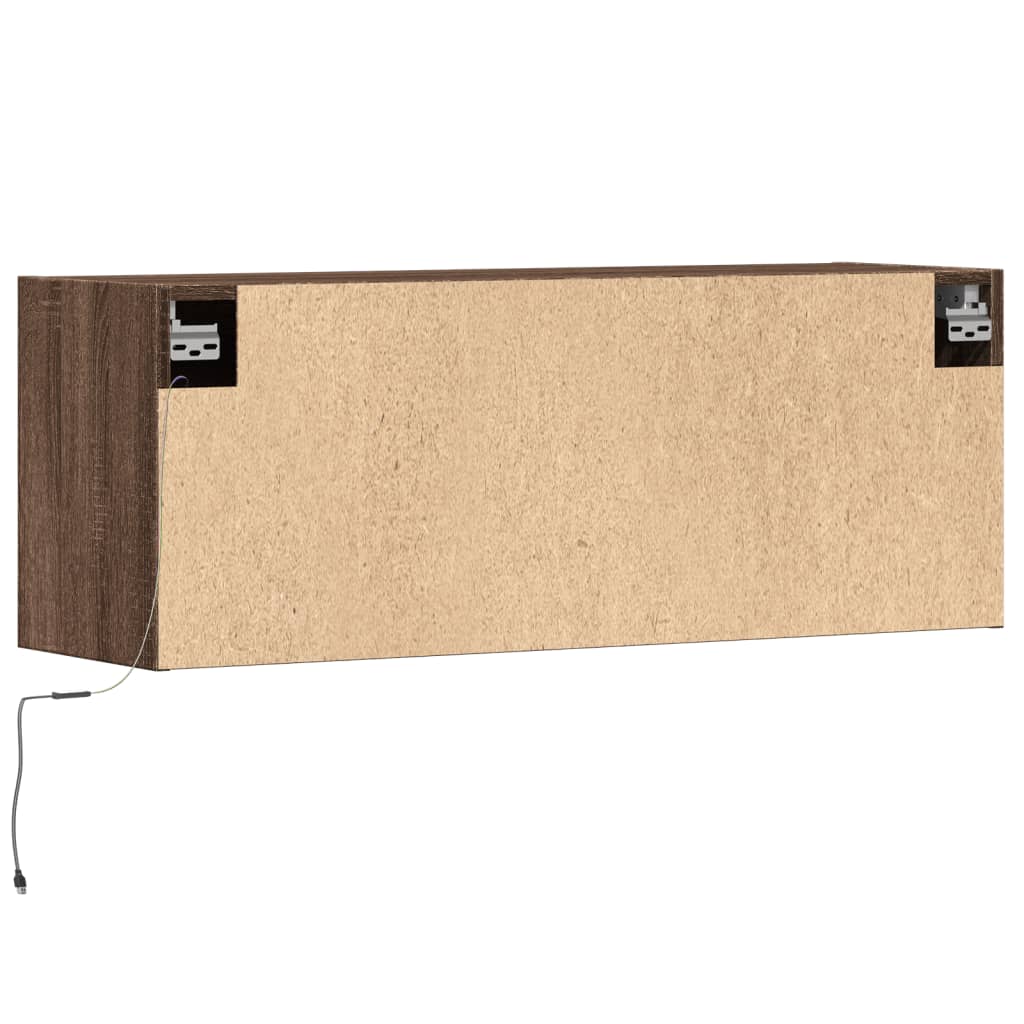 vidaXL TV-Wandschrank mit LED-Beleuchtung Eichen-Optik 100x31x35 cm