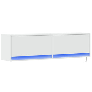 vidaXL TV-Wandschrank mit LED-Beleuchtung Weiß 140x31x38 cm