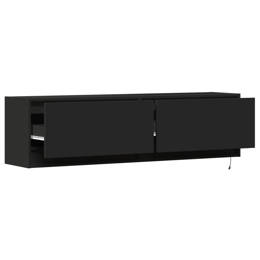 vidaXL TV-Wandschrank mit LED-Beleuchtung Schwarz 140x31x38 cm