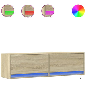 vidaXL TV-Wandschrank mit LED-Beleuchtung Sonoma-Eiche 140x31x38 cm