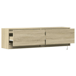 vidaXL TV-Wandschrank mit LED-Beleuchtung Sonoma-Eiche 140x31x38 cm