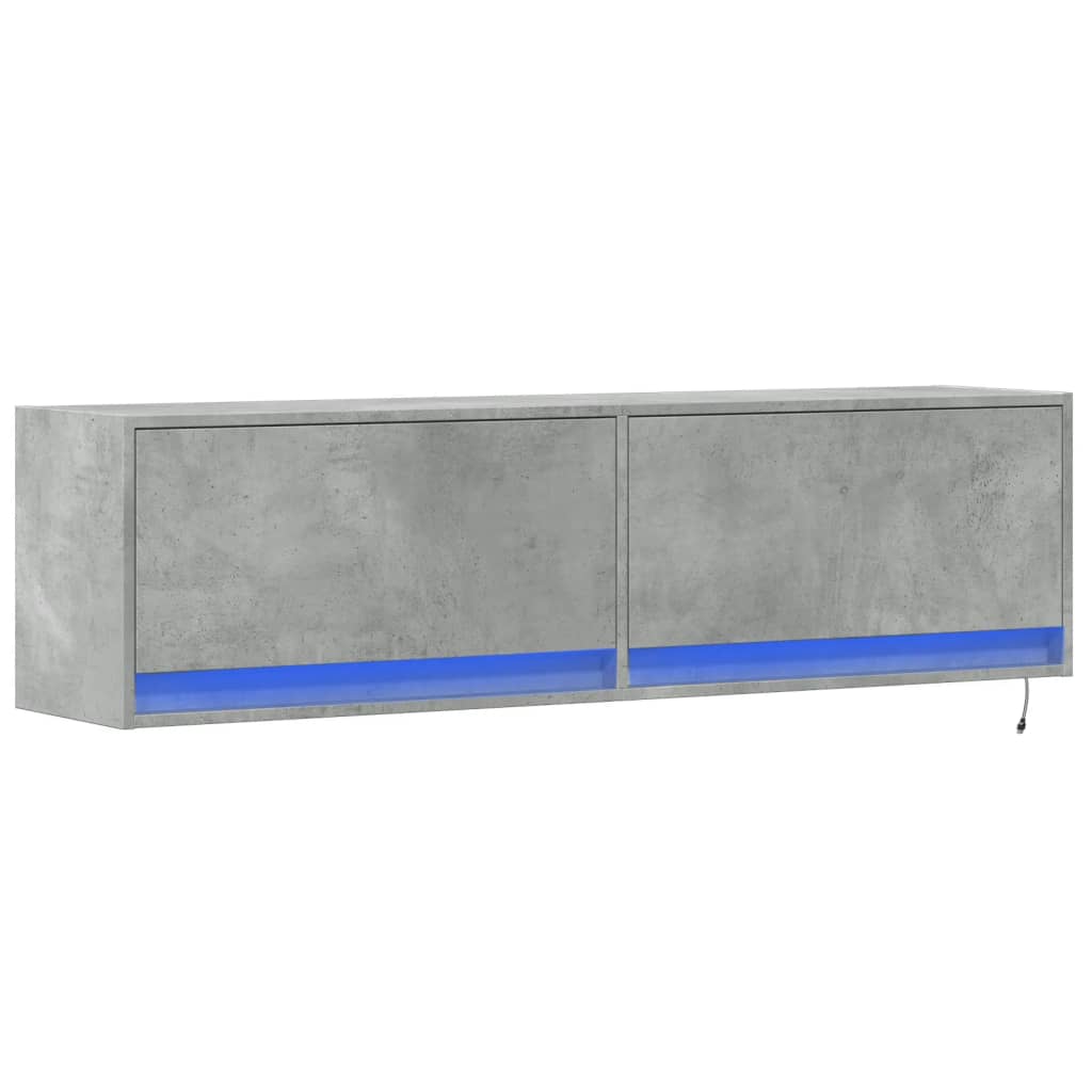 vidaXL TV-Wandschrank mit LED-Beleuchtung Betongrau 140x31x38 cm